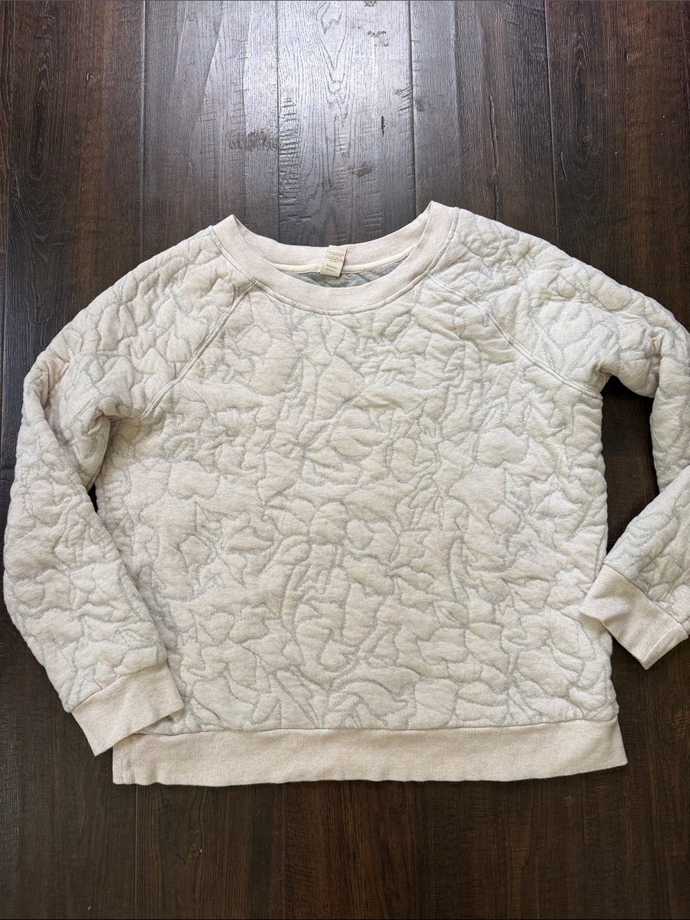 Prana Quilted Scoopneck Sweatshirt in Light Cream